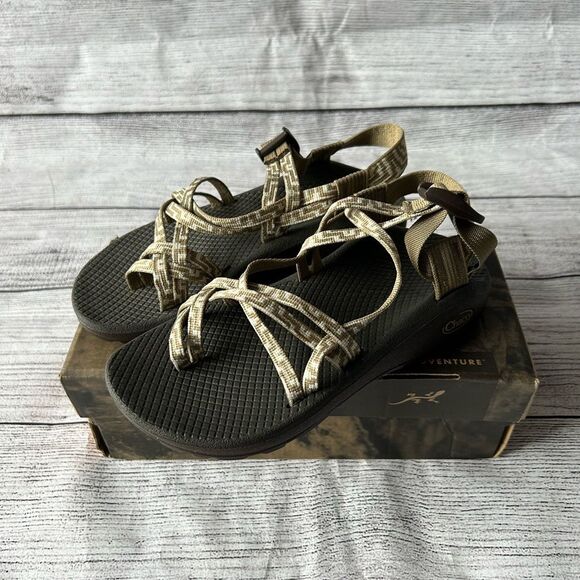 NIB Chaco Z Cloud X2 Kelp Knit tan and white sandals size 6 - Picture 1 of 8